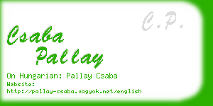 csaba pallay business card